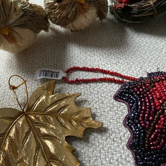 Set of 15 vintage/new bird/leaf ornaments - Picture 6 of 9